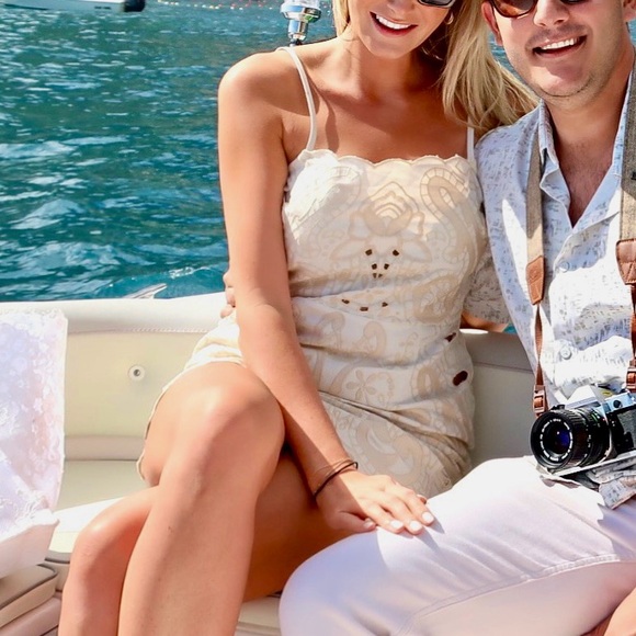 ASOS Dresses & Skirts - ASOS DESIGN cutwork mini slip dress in beige